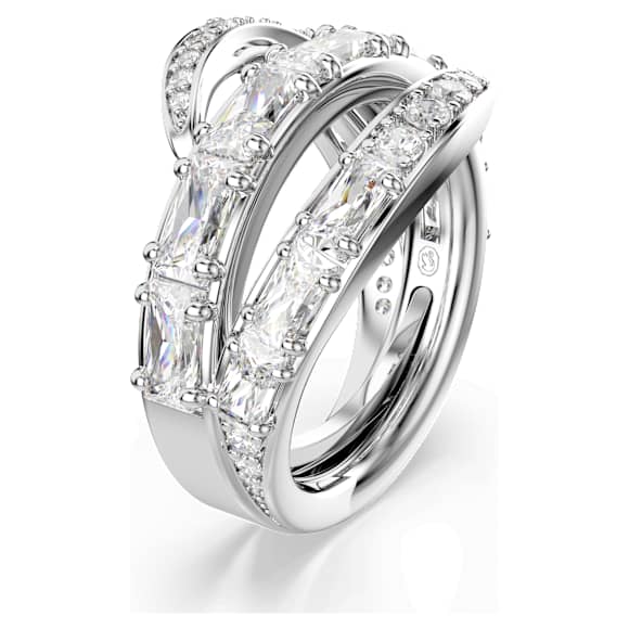 Vienna Ring, Verschiedene Schliffe, Schwan, Weiß, Rhodiniert - Swarovski, 5762204