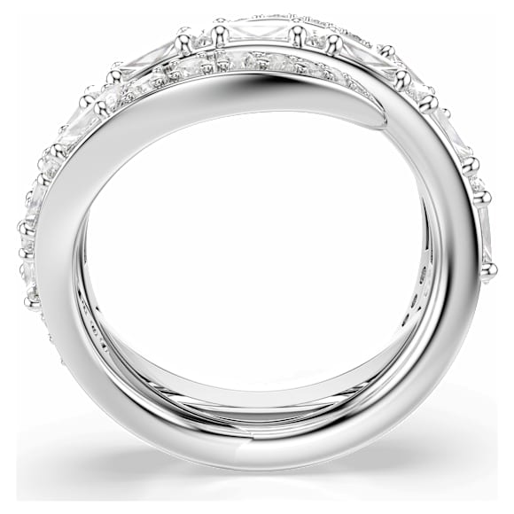 Vienna ring, Mixed cuts, Swan, White, Rhodium plated - Swarovski, 5762204