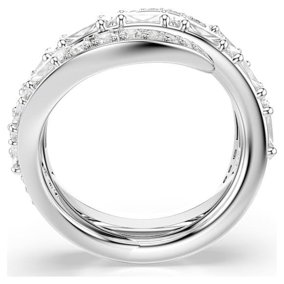Vienna 戒指, 混合切割, 天鹅, 白色, 镀铑 - Swarovski, 5762205