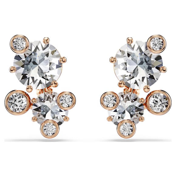 Constella ต่างหูเม็ดเดี่ยว, เจียระไนทรงกลม, ขาว, ตกแต่งผิวด้วยโรสโกลด์ 18K - Swarovski, 5762347