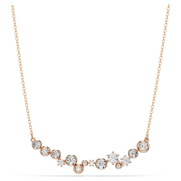 Constella necklace, Round cut, White, 18K rose gold finish - Swarovski, 5762348