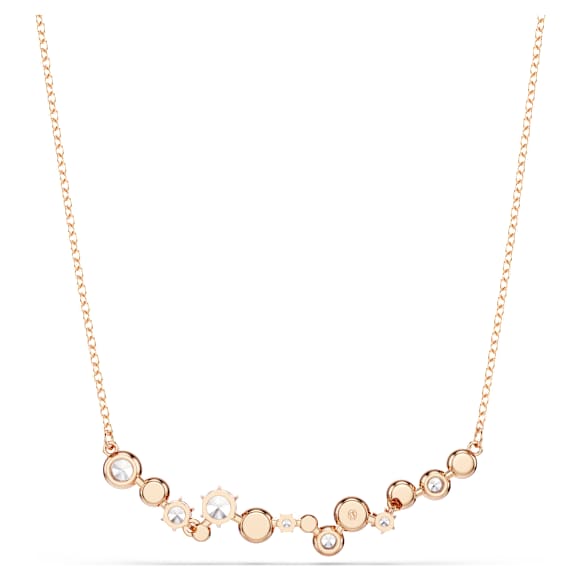 Constella necklace, Round cut, White, 18K rose gold finish - Swarovski, 5762348