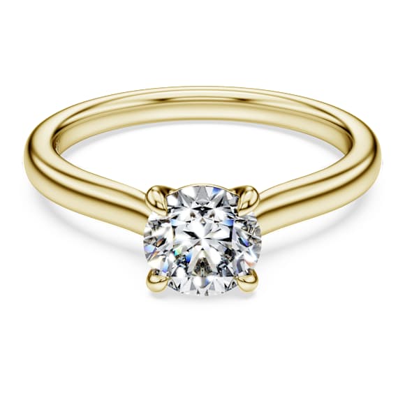 Eternity solitaire ring, Lab-grown diamonds 1.0 ct tw, Round shape, White, 14K yellow gold - Swarovski, 5762541