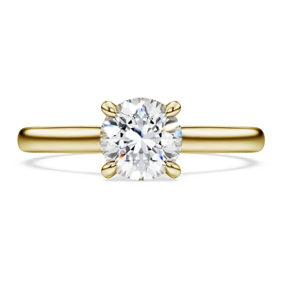 Eternity solitaire ring, Lab-grown diamonds 1.0 ct tw, Round shape, White, 14K yellow gold - Swarovski, 5762541