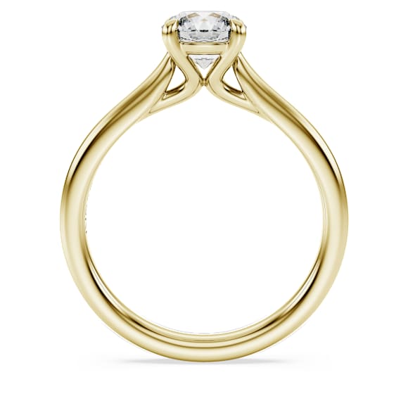 Eternity solitaire ring, Lab-grown diamonds 1.0 ct tw, Round shape, White, 14K yellow gold - Swarovski, 5762541