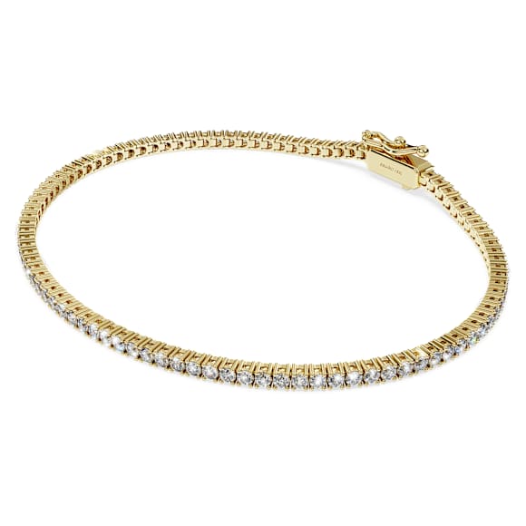 Bracelet Tennis Eternity, Diamants créés en laboratoire 1,5 ct tw, Forme ronde, Blanc, Or jaune 14 carats - Swarovski, 5763008