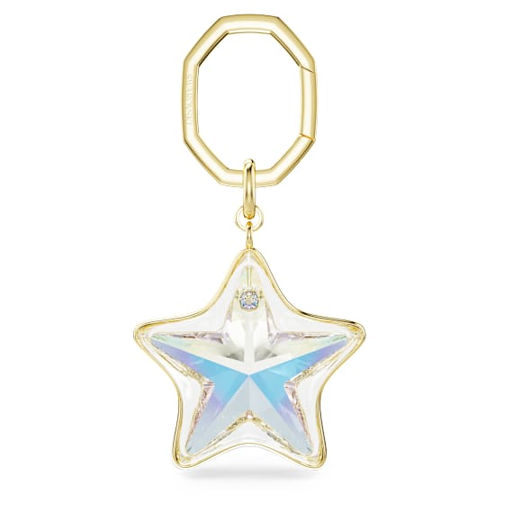 手袋坠饰, 混合切割, 星星, 白色, 镀金色调 - Swarovski, 5763027