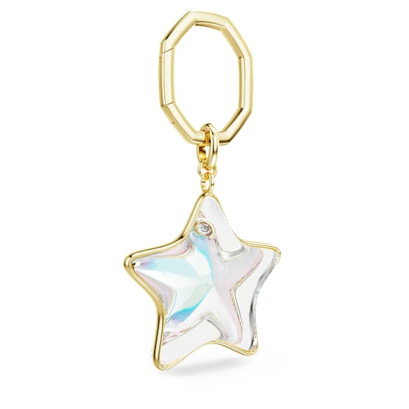 手袋坠饰, 混合切割, 星星, 白色, 镀金色调 - Swarovski, 5763027