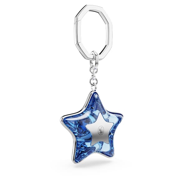 手袋坠饰, 混合切割, 星星, 蓝色, 镀铑 - Swarovski, 5763030