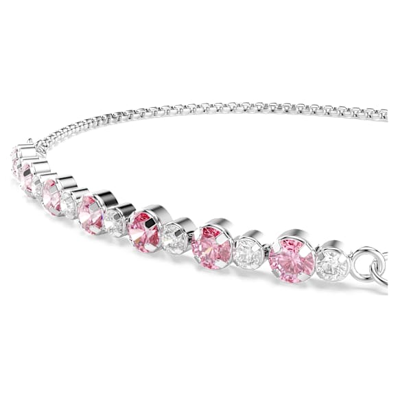 Pulseira Matrix, Lapidação redonda, Rosa, Lacado a ródio - Swarovski, 5763042