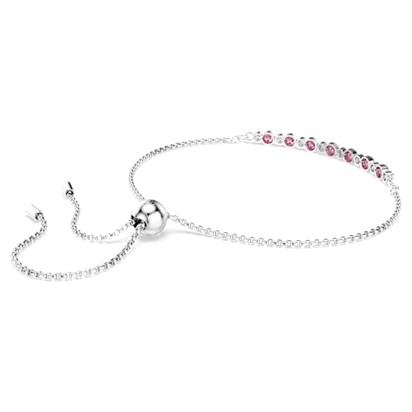 Matrix bracelet, Round cut, Pink, Rhodium plated - Swarovski, 5763042