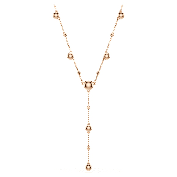 Náhrdelník Y Imber, Kulatý výbrus, Bílá, Povrchová úprava z 18k růžového zlata - Swarovski, 5763813