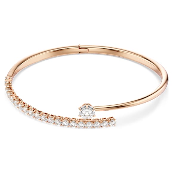 Matrix Armband, Rundslipad, Vit, 18K roséguldsfinish - Swarovski, 5763819