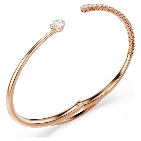 Matrix Armband, Rundslipad, Vit, 18K roséguldsfinish - Swarovski, 5763819