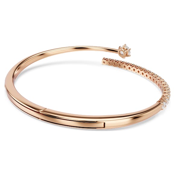 Bracelet-jonc Matrix, Taille ronde, Blanc, Doré à l’or rose 18 carats (750/1000) - Swarovski, 5763819