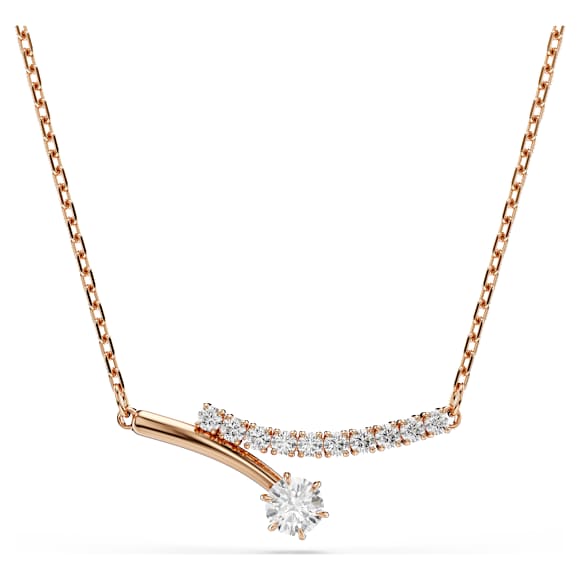 Matrix necklace, Round cut, White, 18K rose gold finish - Swarovski, 5763823
