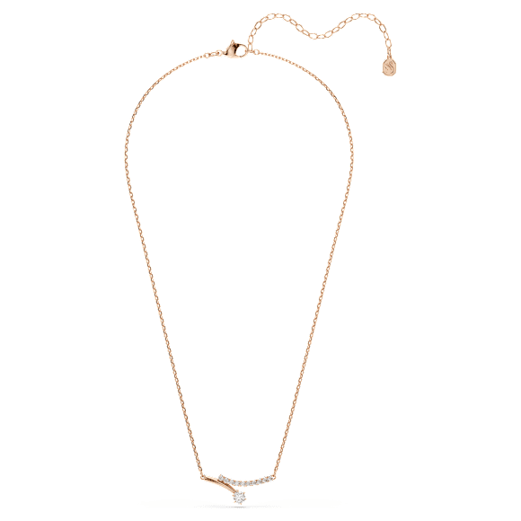 Collana Matrix, Taglio Round, Bianca, Finitura oro rosa 18K - Swarovski, 5763823
