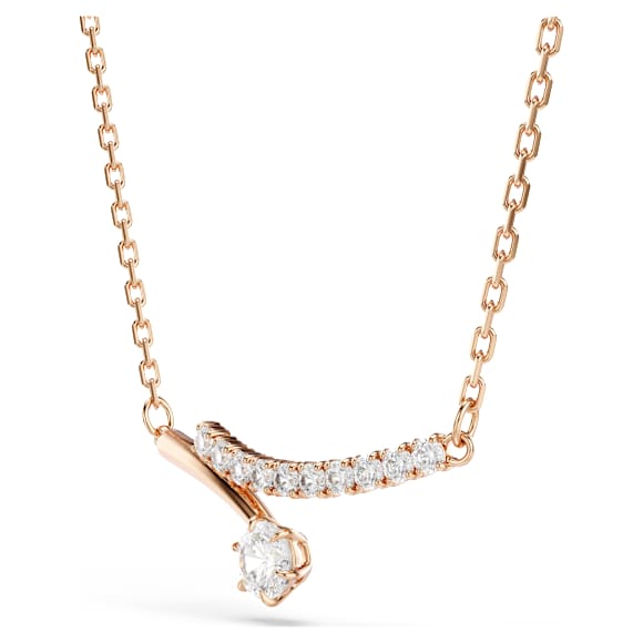 Collana Matrix, Taglio Round, Bianca, Finitura oro rosa 18K - Swarovski, 5763823