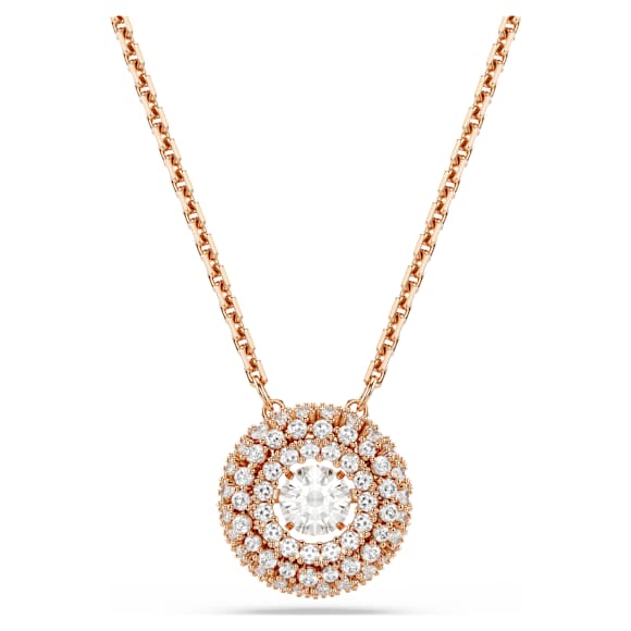 Colgante Sublima, Talla redonda, Blanco, Acabado en oro rosa de 18 quilates - Swarovski, 5764190