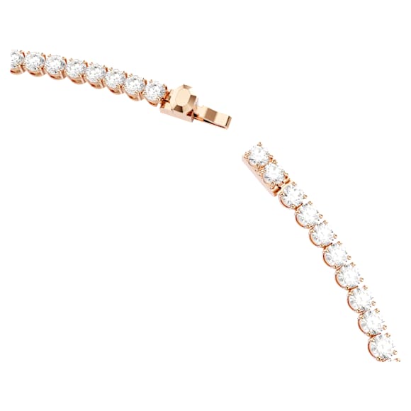 Matrix Tennis nyaklánc, Körmetszéses, Fehér, 18 kt-os rózsaarany bevonat - Swarovski, 5764194