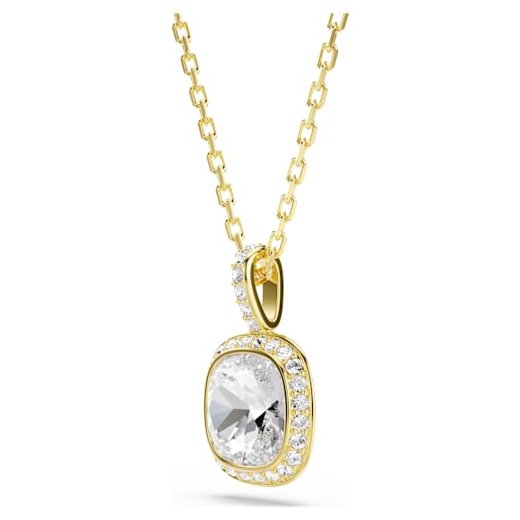 Pandantiv Una Angelic, Tăietură perniță, Alb, Finisaj din aur de 18k - Swarovski, 5764761