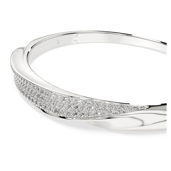 Swarovski Classica bangle, Round cut, White, Sterling silver - Swarovski, 5764808