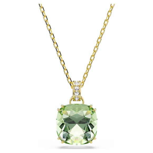 Millenia medál, Párnametszés, Zöld, 18 kt-os aranybevonat - Swarovski, 5764821
