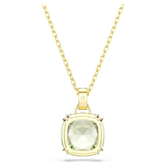 Millenia medál, Párnametszés, Zöld, 18 kt-os aranybevonat - Swarovski, 5764821