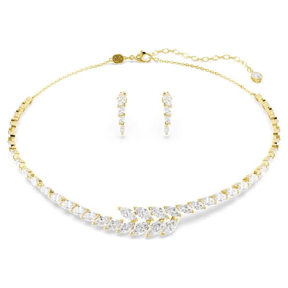 Zestaw Mesmera, Komplet (2), Szlif markiza, Biały, Wykończenie z 18-karatowego złota - Swarovski, 5764868