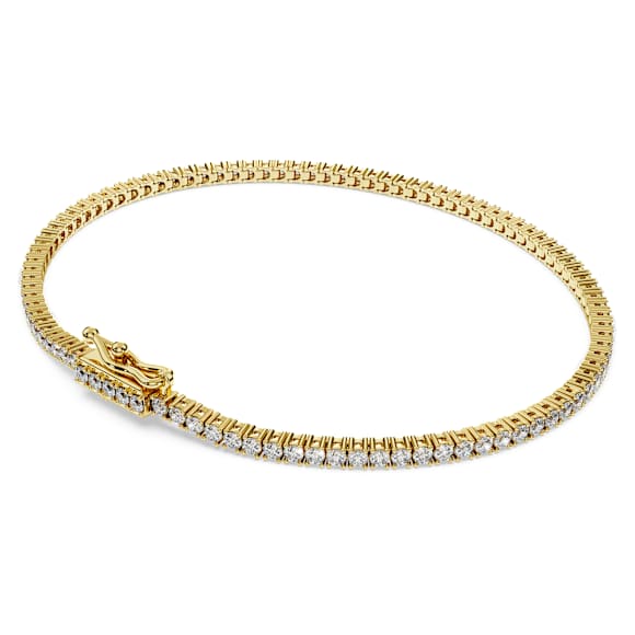 Eternity Tennis 手鏈, 總重 1.5 克拉培育鑽石, 圓形, 白色, 18K 金（黃色) - Swarovski, 5764886