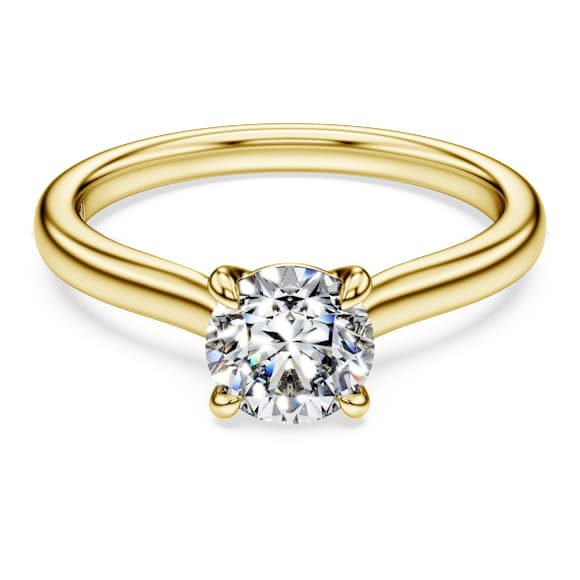 Eternity solitaire ring, Lab-grown diamonds 1.0 ct tw, Round shape, 18K yellow gold - Swarovski, 5764896