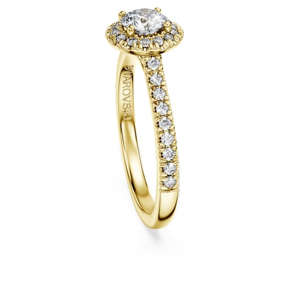 Anel solitário com halo Eternity, Diamantes criados em laboratório 0,8 ct tw, Modelo redondo, Ouro amarelo de 18 quilates - Swarovski, 5765426