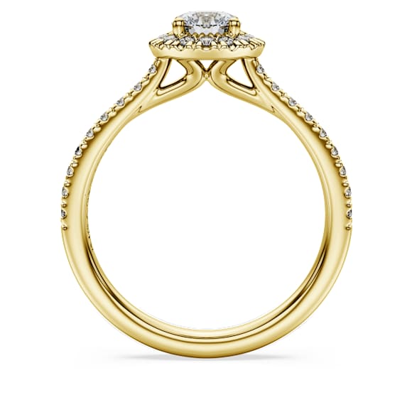 Anel solitário com halo Eternity, Diamantes criados em laboratório 0,8 ct tw, Modelo redondo, Ouro amarelo de 18 quilates - Swarovski, 5765426