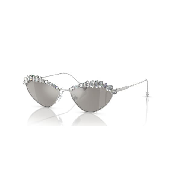 Sonnenbrille, Cat-eye-Form, SK7009, Silberfarben - Swarovski, 5765705