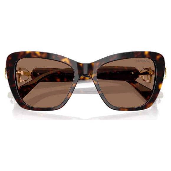 Sunglasses, Cat-eye shape, SK6018, Brown - Swarovski, 5765707