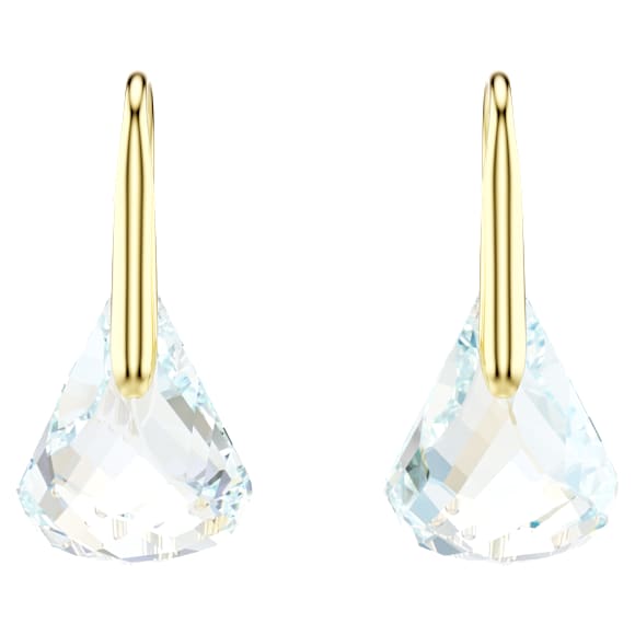 Lunar Oorhangers, Oval-slijpvorm, Wit, ‎18k gouden afwerking - Swarovski, 5766798