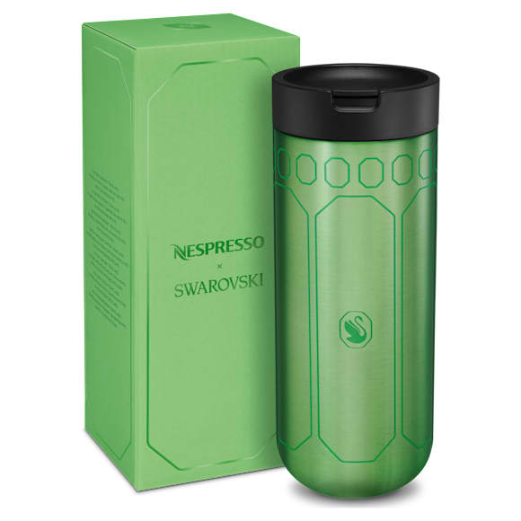 Nespresso x Swarovski travel mug, Large, Green - Swarovski, 5767166