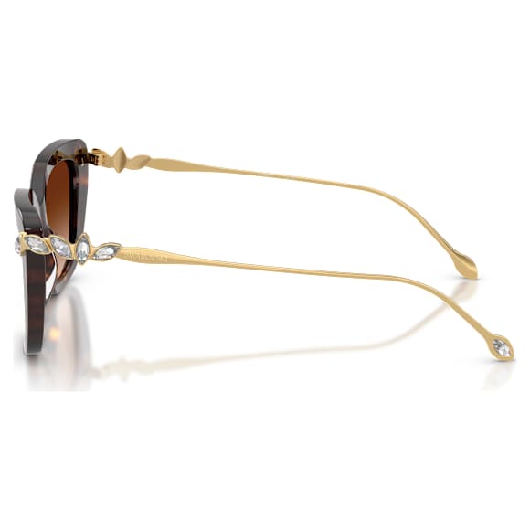 Sunglasses, Cat-eye shape, SK6065, Havana - Swarovski, 5767678