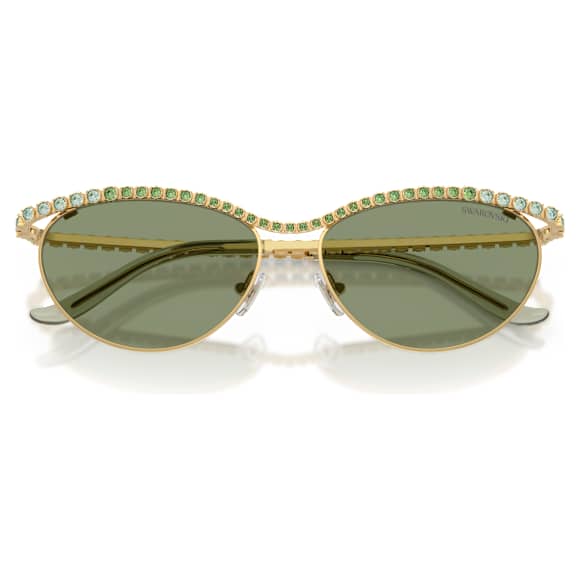 Sunglasses, Cat-Eye shape, SK7046, Green - Swarovski, 5767703