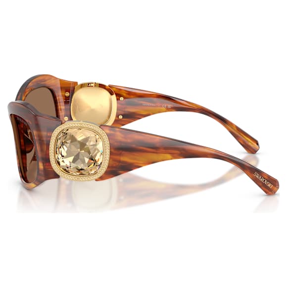 Sunglasses, Butterfly shape, SK6074, Havana - Swarovski, 5767822