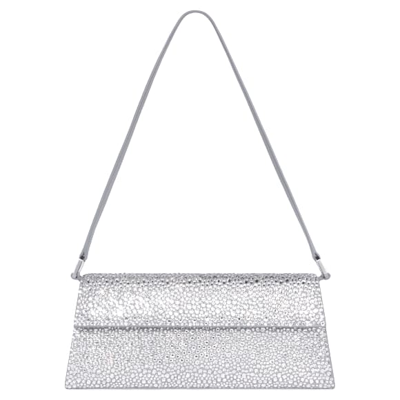 Sublima tas, Kristallen, Leer, Zilverkleurig - Swarovski, 5769031