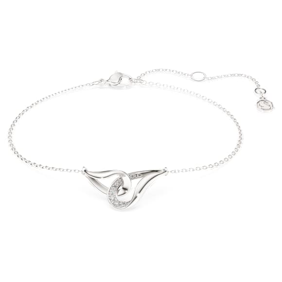 Swarovski Classica bracelet, Round cut, Interlocking, White, Sterling silver - Swarovski, 5778023