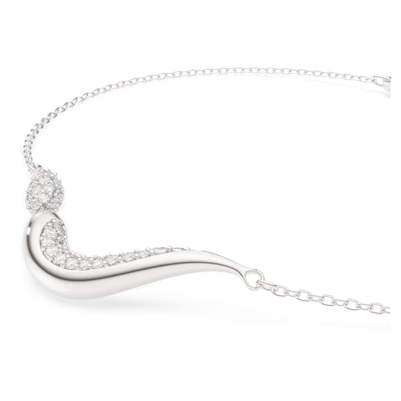 Brățară Swarovski Classica, Tăietură rotundă, Alb, Argint veritabil - Swarovski, 5778085
