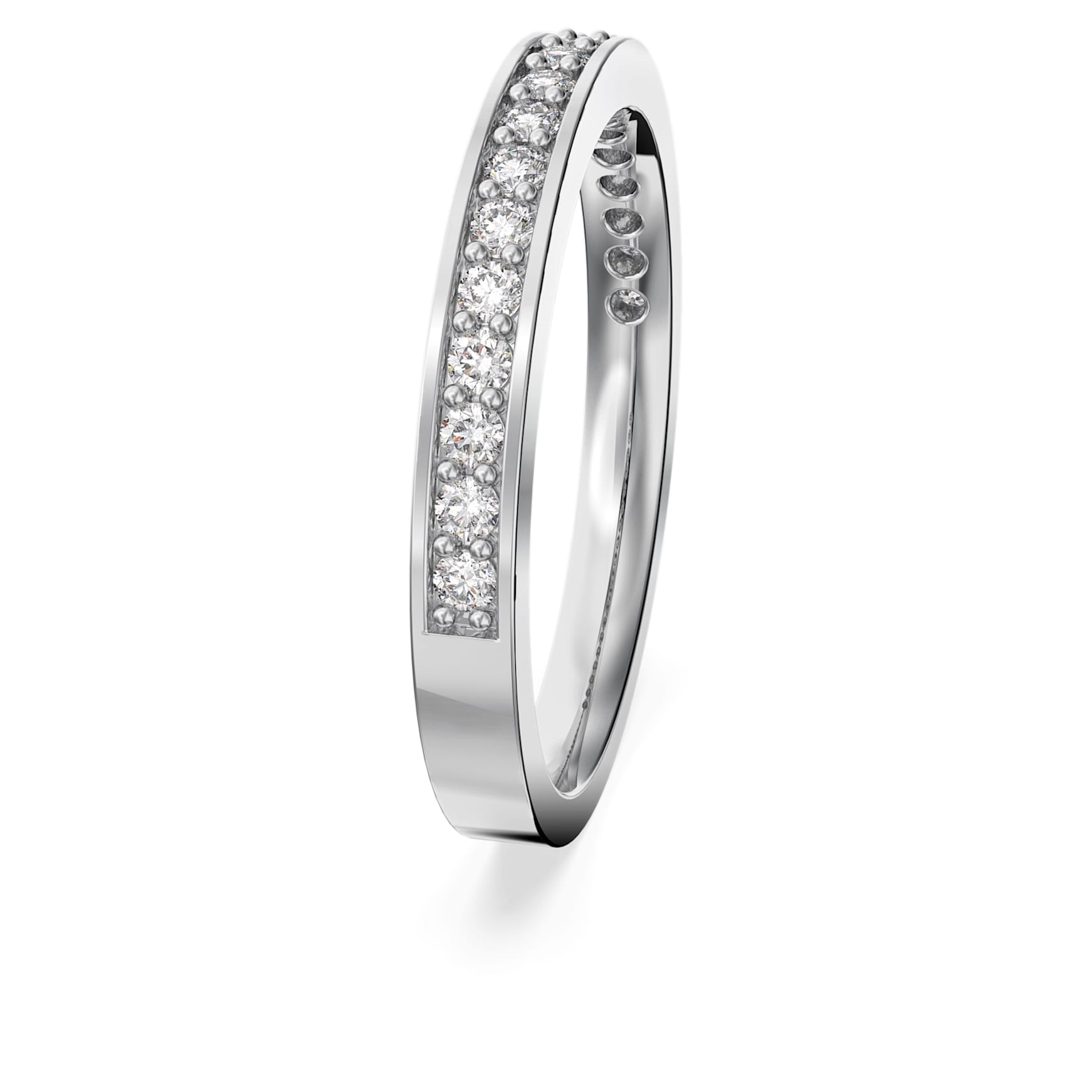 Matrix ring, White, Rhodium plated by SWAROVSKI