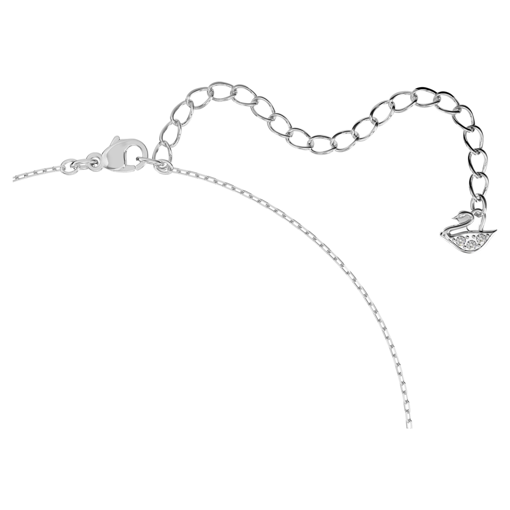 Attract set, Round cut, White, Rhodium plated by SWAROVSKI