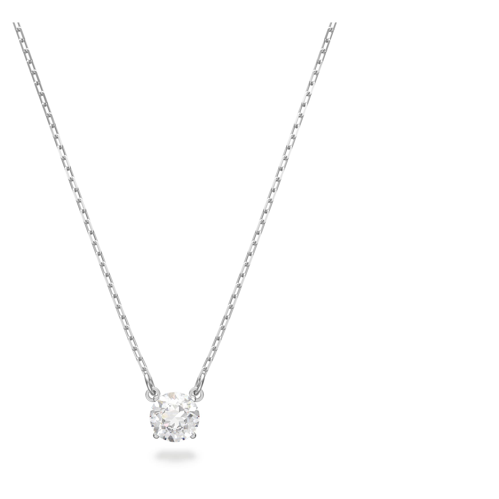 Attract set, Round cut, White, Rhodium plated by SWAROVSKI