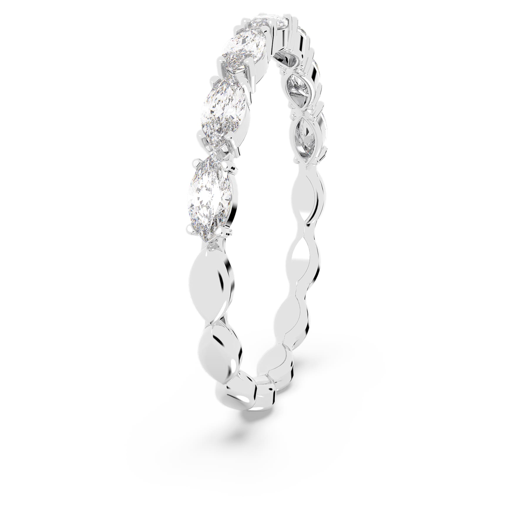 Matrix Vittore ring, Marquise cut, White, Rhodium plated by SWAROVSKI
