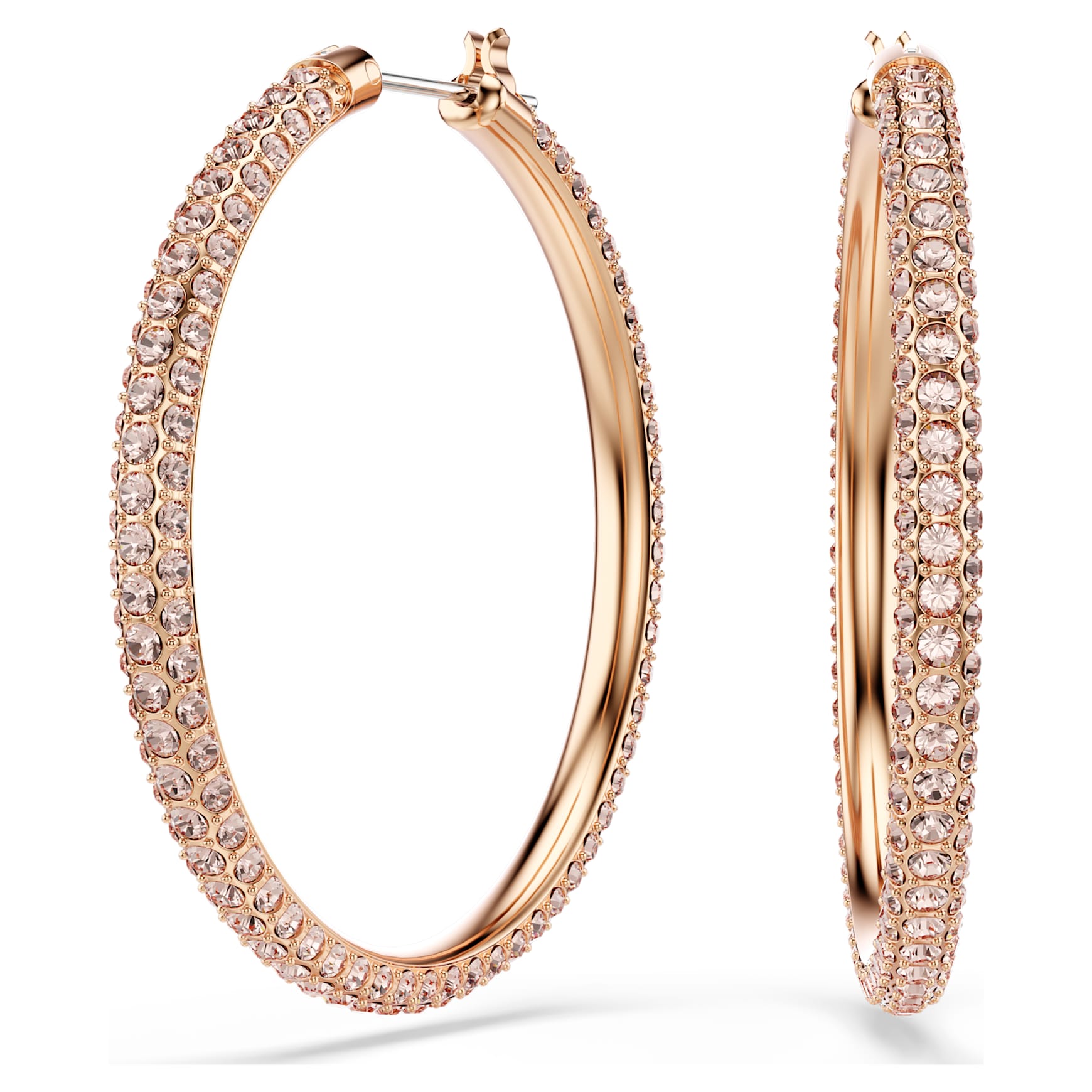Dextera hoop earrings, Pavé, Large, White