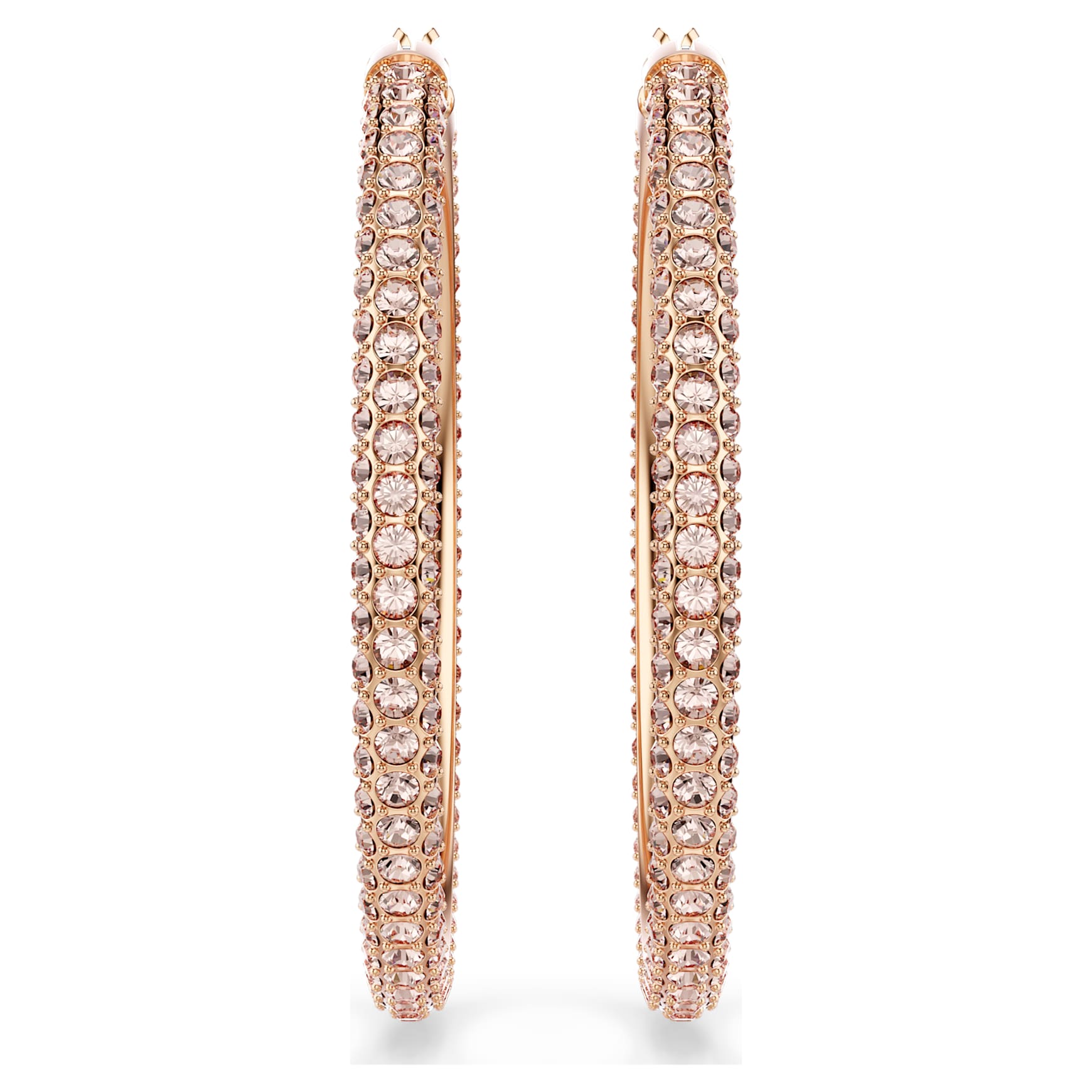 Dextera hoop earrings, Pavé, Large, White