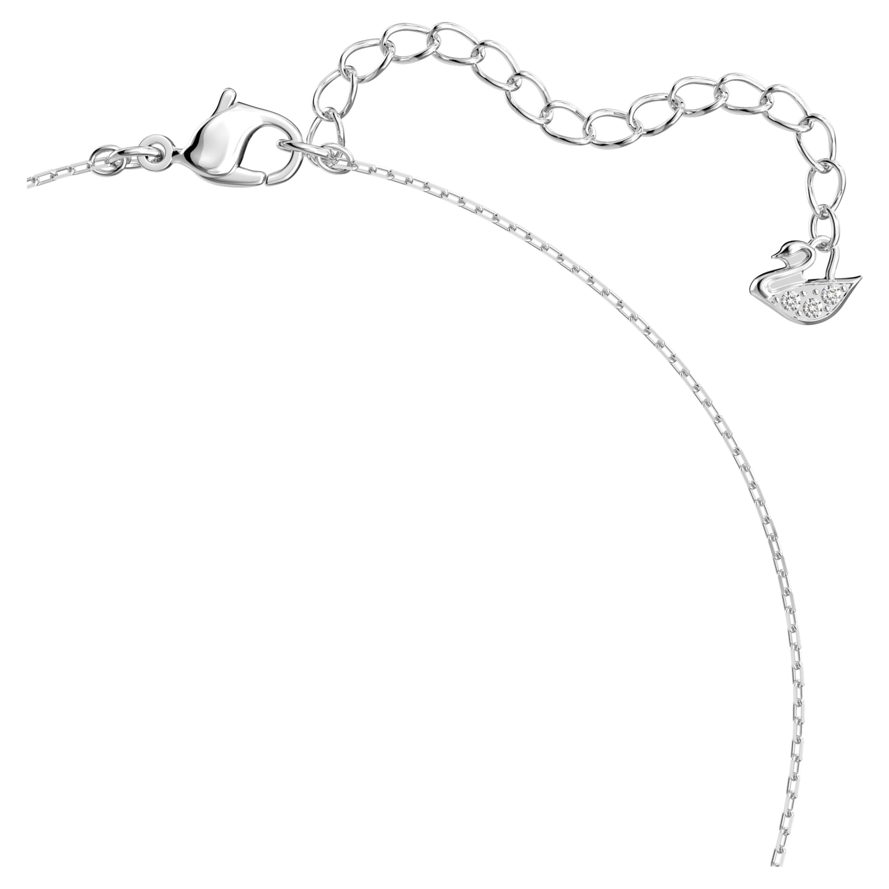 Stilla Attract pendant, Round cut, White, Rhodium plated by SWAROVSKI
